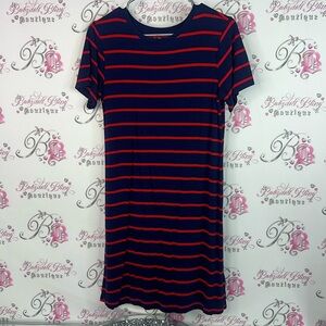 BCBGeneration dress nautical sailor stripes Navy and Red Striped Top